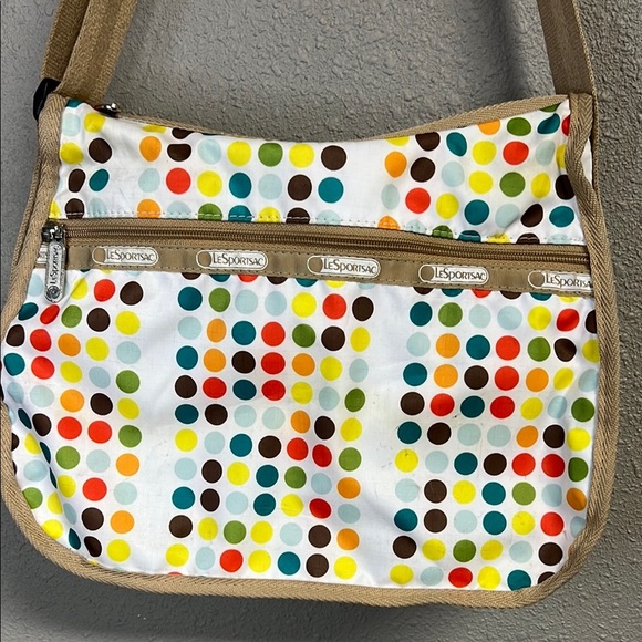 Lesportsac Handbags - Lesportsac White and Red Shoulder Bag with Polka Dots